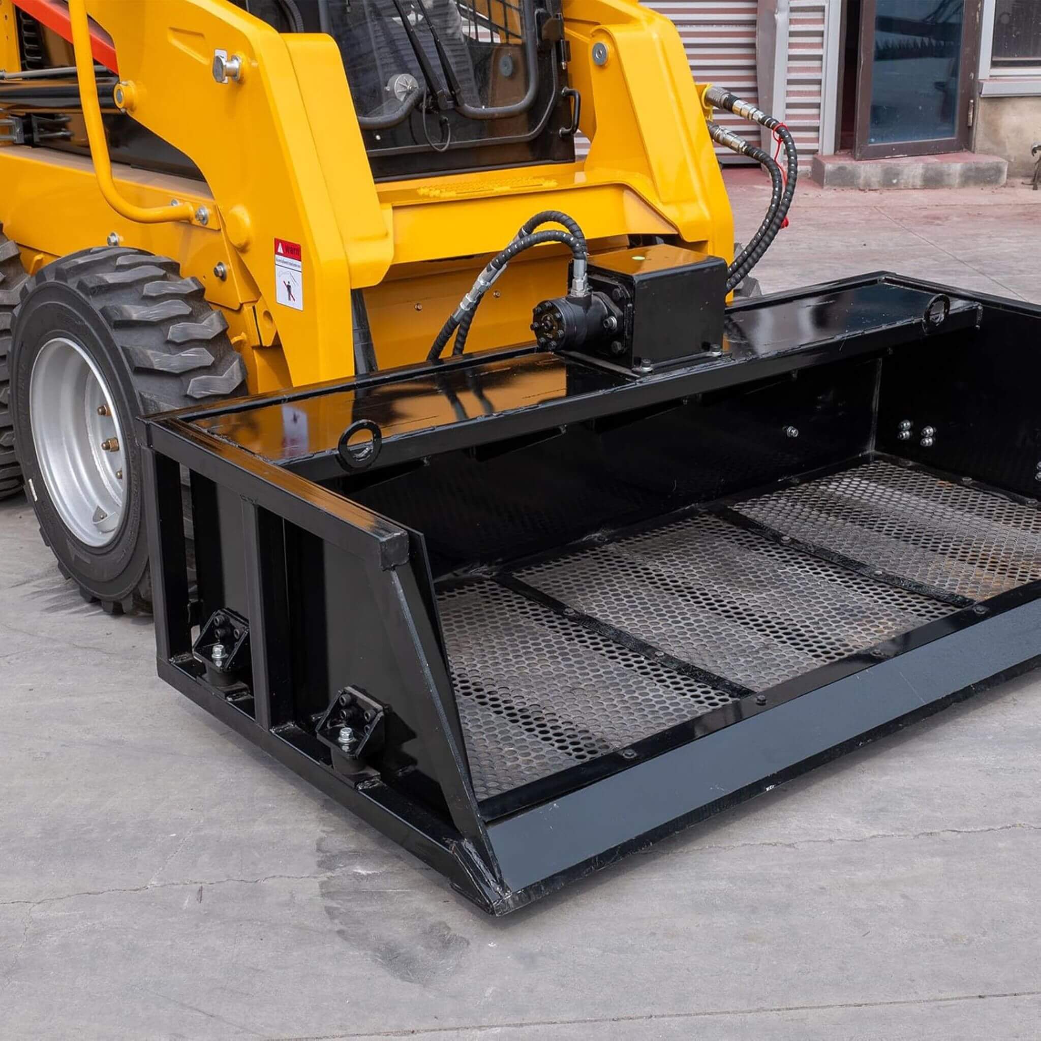 Heavy-Duty 60-Inch Topsoil Screening Skid Steer Bucket Attachment (SAK10294)