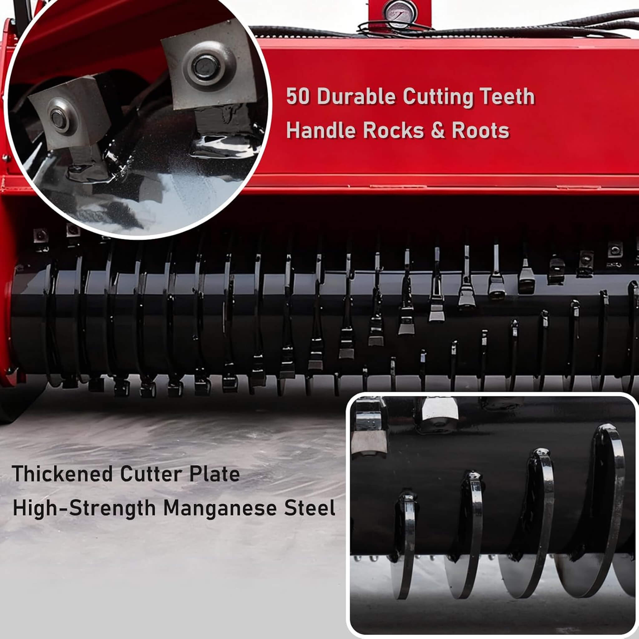 Heavy-Duty 72-Inch Hydraulic Forestry Mulcher Skid Steer Loader Attachment (SAK39168)