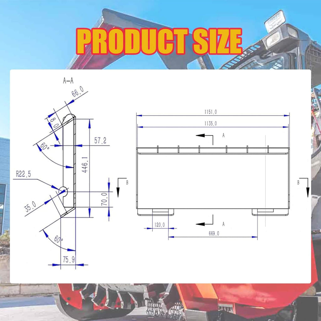 Heavy-Duty 72-Inch Hydraulic Forestry Mulcher Skid Steer Loader Attachment (SAK39168)