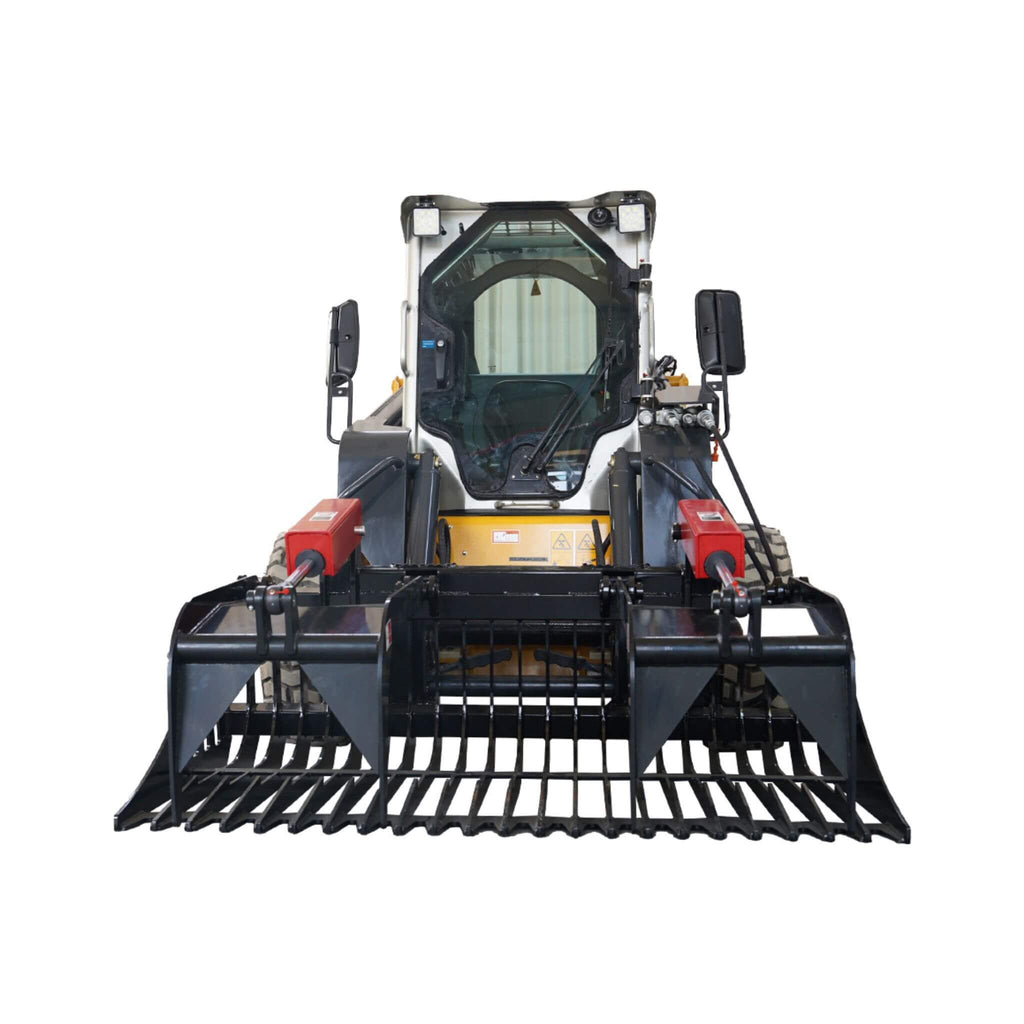 Heavy-Duty 72-Inch Rock Grapple Bucket Skid Steer Attachment With Quick Attach (SAK85019)