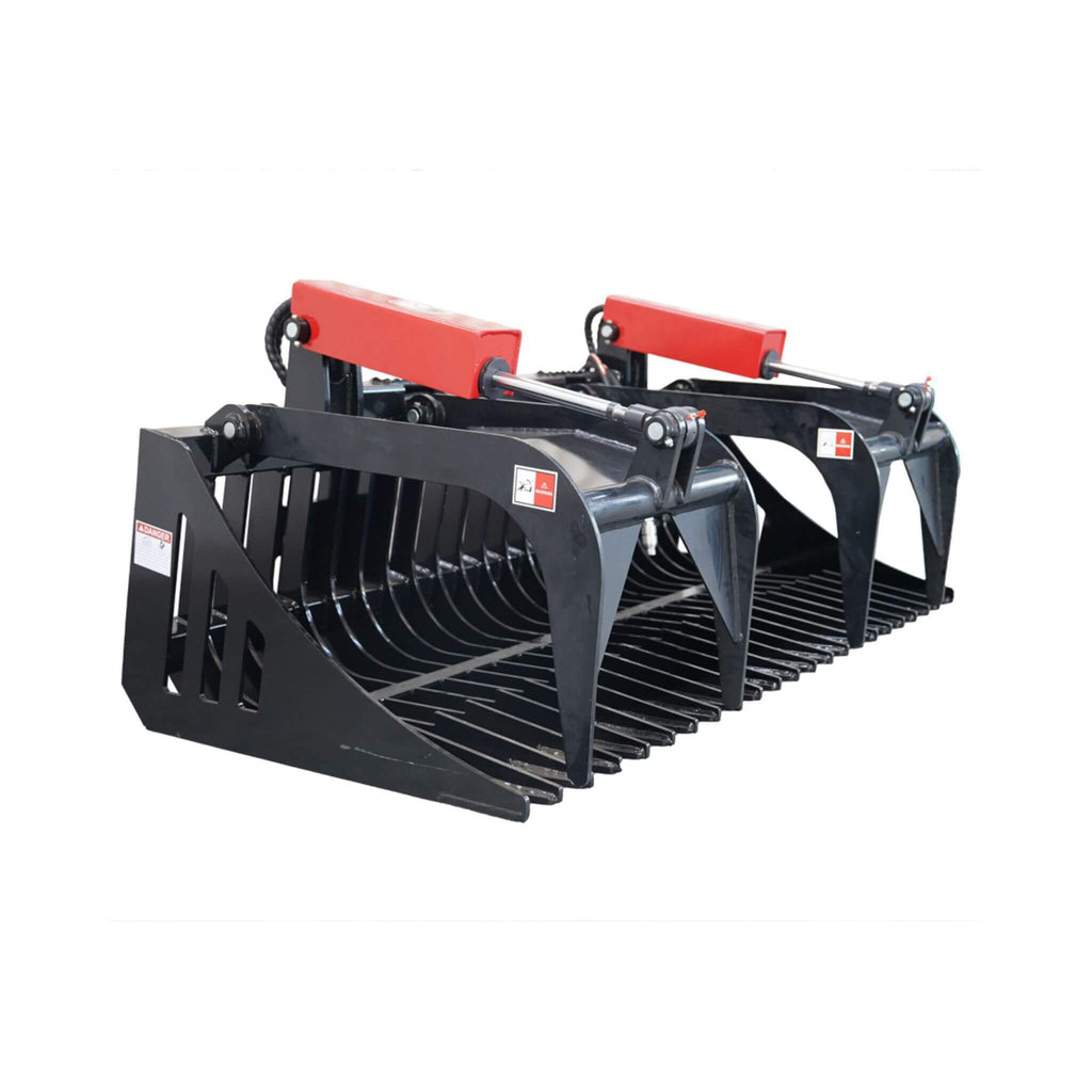 Heavy-Duty 72-Inch Rock Grapple Bucket Skid Steer Attachment With Quick Attach (SAK85019)