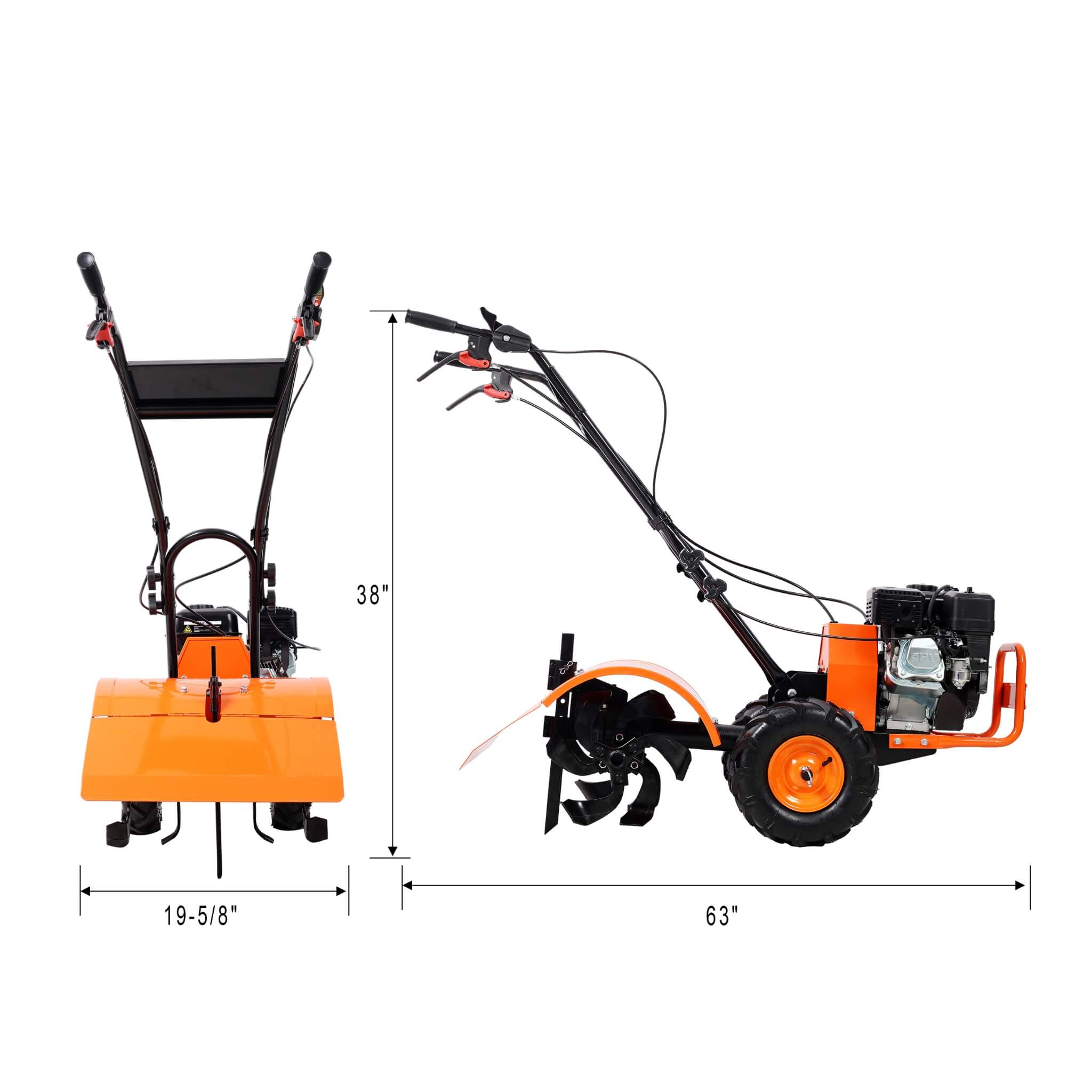 Heavy-Duty 7HP 212CC 20-Inch Rear Tine Power Tiller Gas Engine Garden Cultivator (SAK83179)