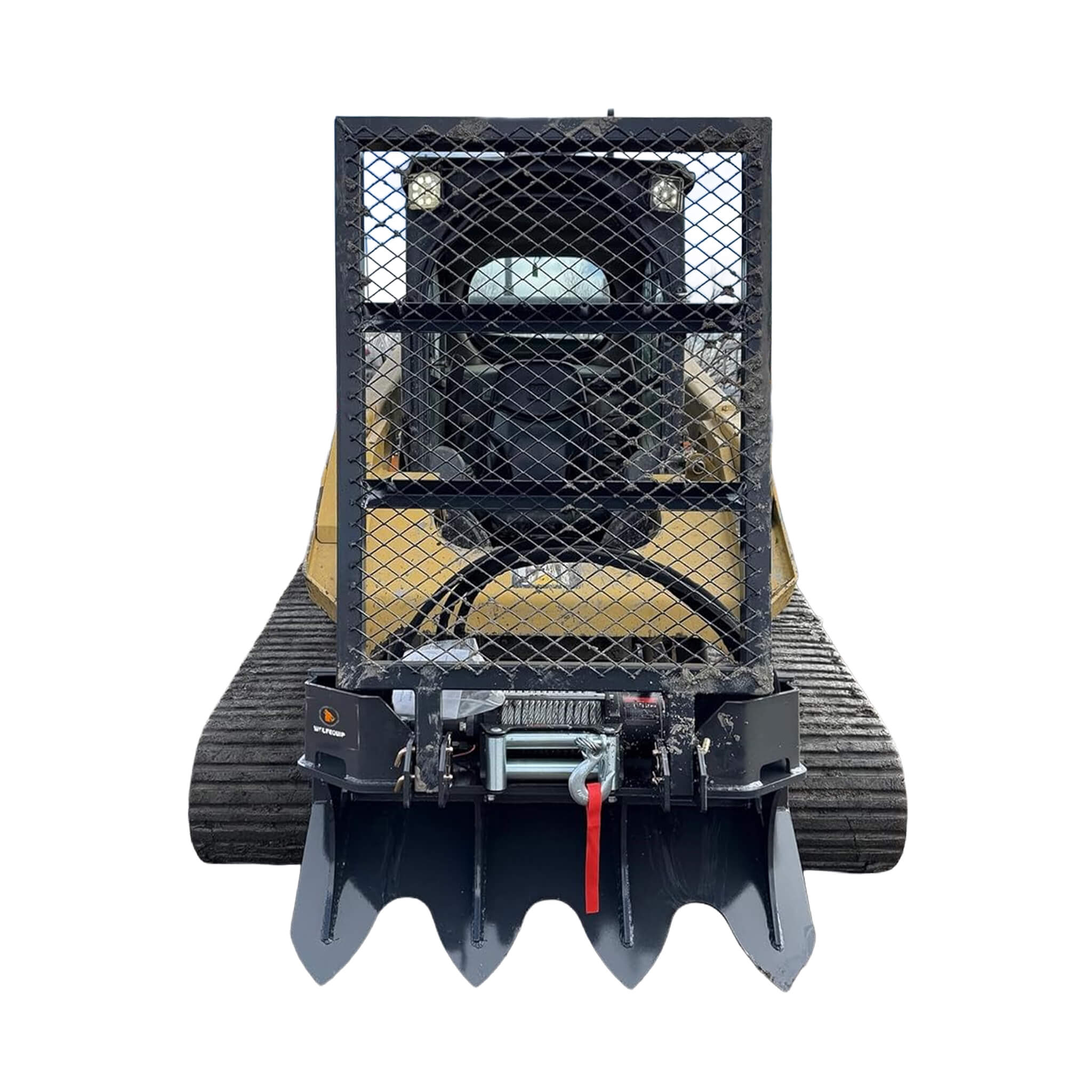 Heavy-Duty 7.5T Forestry Logging Winch Skid Steer Attachment With 100FT Steel Cable (SAK63902)