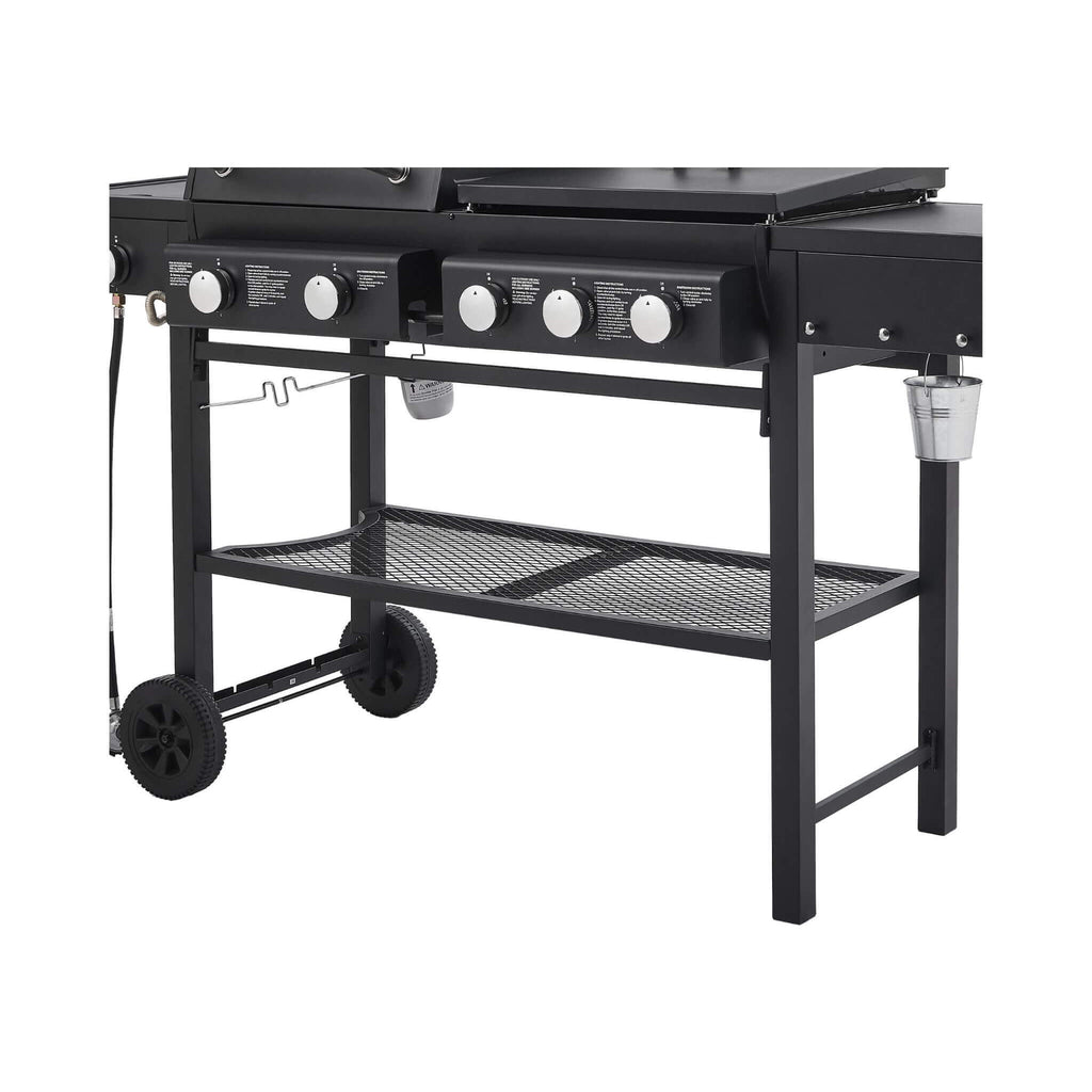 Castelle Flame Heavy-Duty All-In-One Outdoor 5-Burner 56K BTU Liquid Propane Grill (SAK57124)
