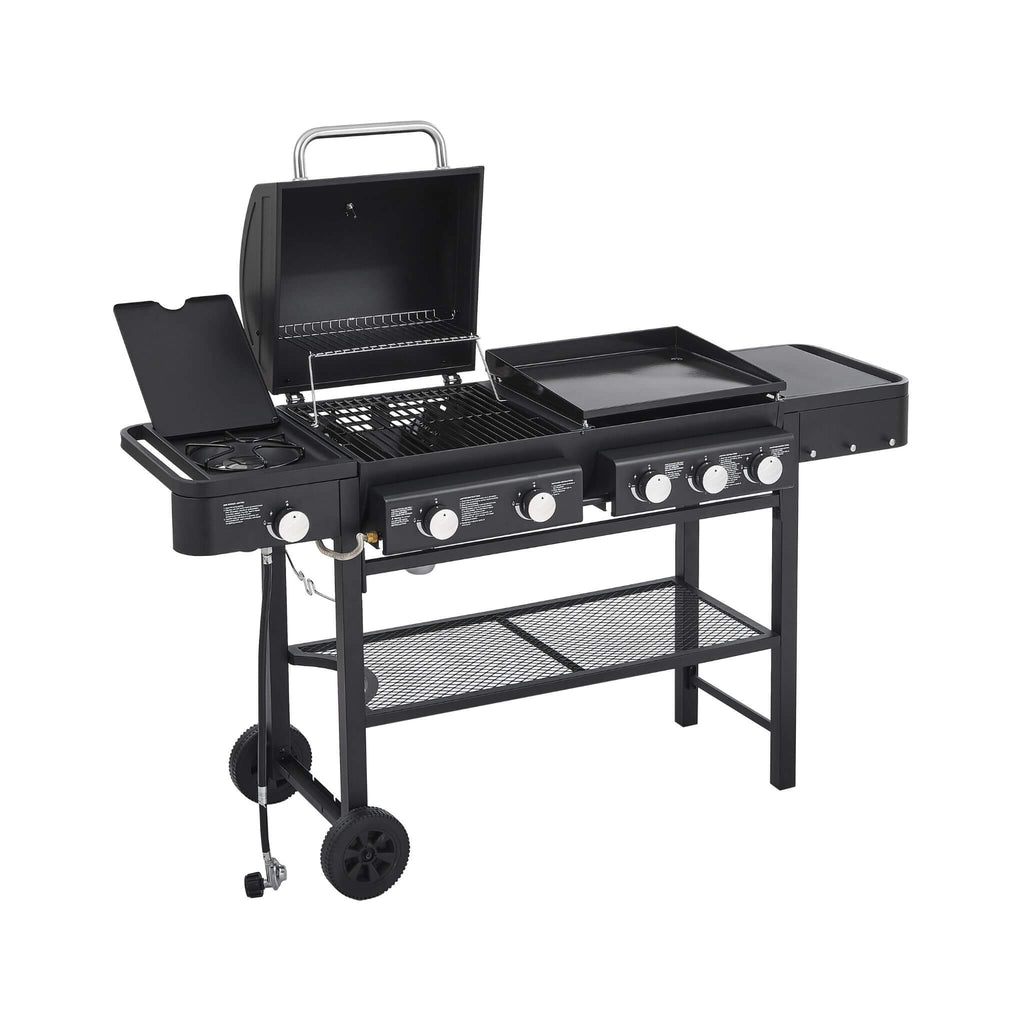 Castelle Flame Heavy-Duty All-In-One Outdoor 5-Burner 56K BTU Liquid Propane Grill (SAK57124)