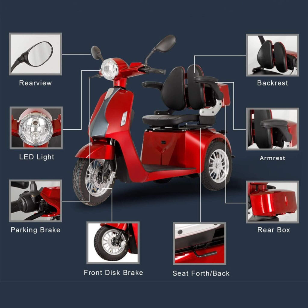 Zvg Heavy-Duty 800W All-Terrain Electric Powered Mobility Scooter For Seniors & Adults (SAK96314)