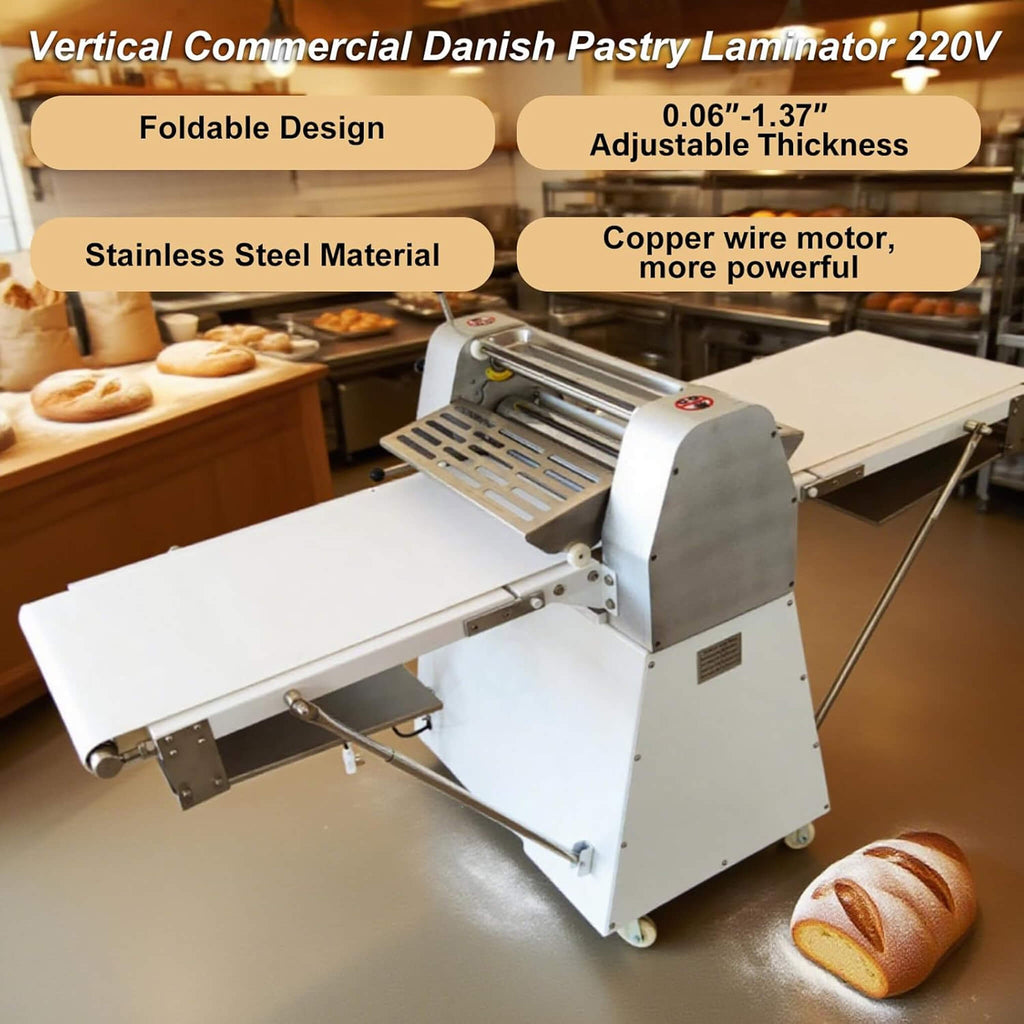 Heavy-Duty Commercial 220V Electric Dough Sheeter Machine With Adjustable Thickness (SAK17382)