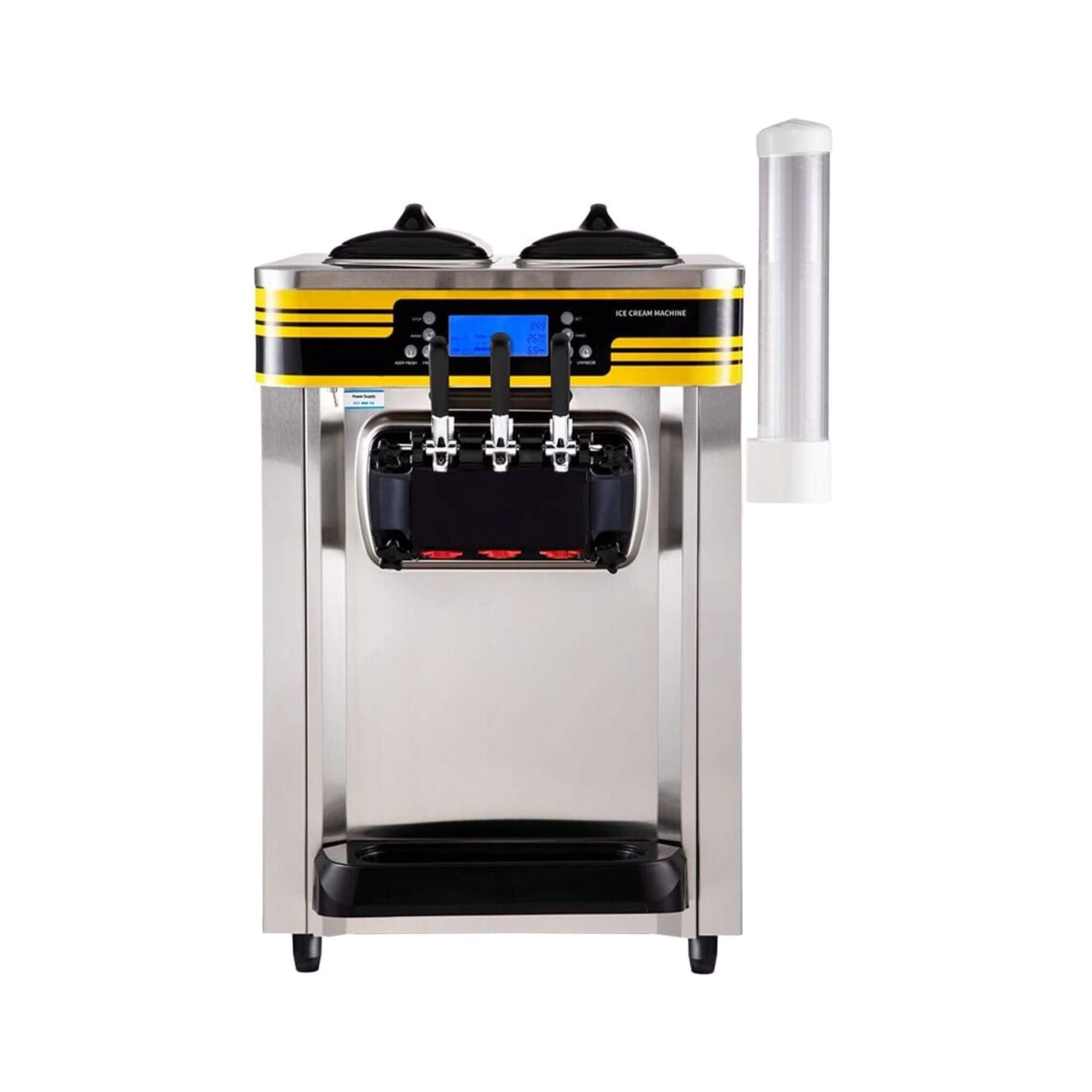Heavy-Duty Commercial 3-Flavor Countertop Soft Serve Ice Cream Maker Machine, 2350W (SAK63972)