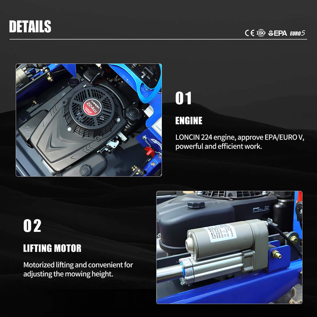 Heavy-Duty Commercial Remote-Controlled Lawn Mower With Snow Plow (SAK85214)
