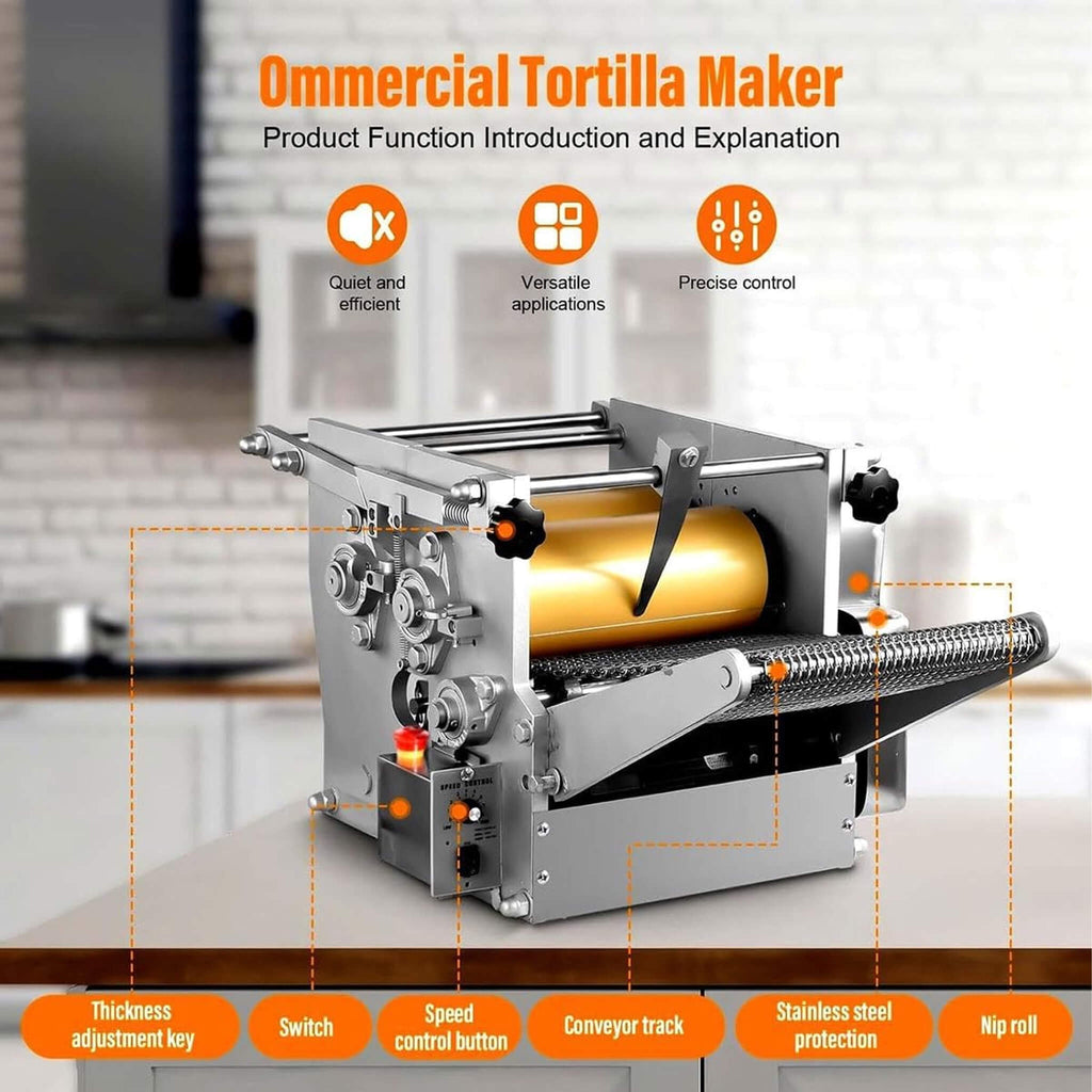 Heavy-Duty Electric Tortilla Maker With Two Molds And Adjustable Thickness (SAK80736)