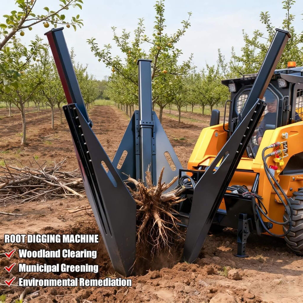 Heavy-Duty Industrial 3-Blade Tree Spade Transplanter Skid Steer Attachment (SAK50296)