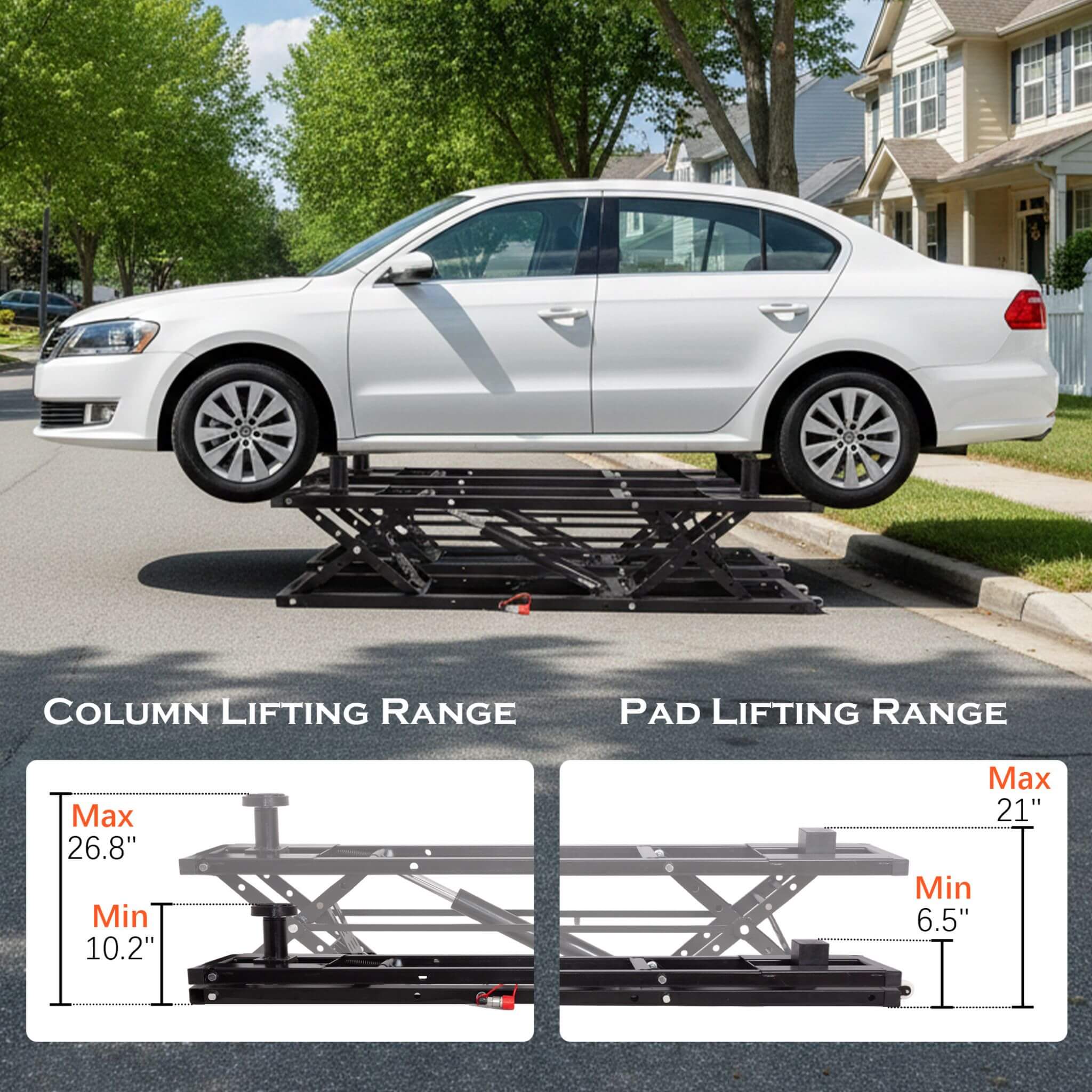 Heavy-Duty Portable 7000 LBS Car Lift Jack With Locking Levels (SAK10574)