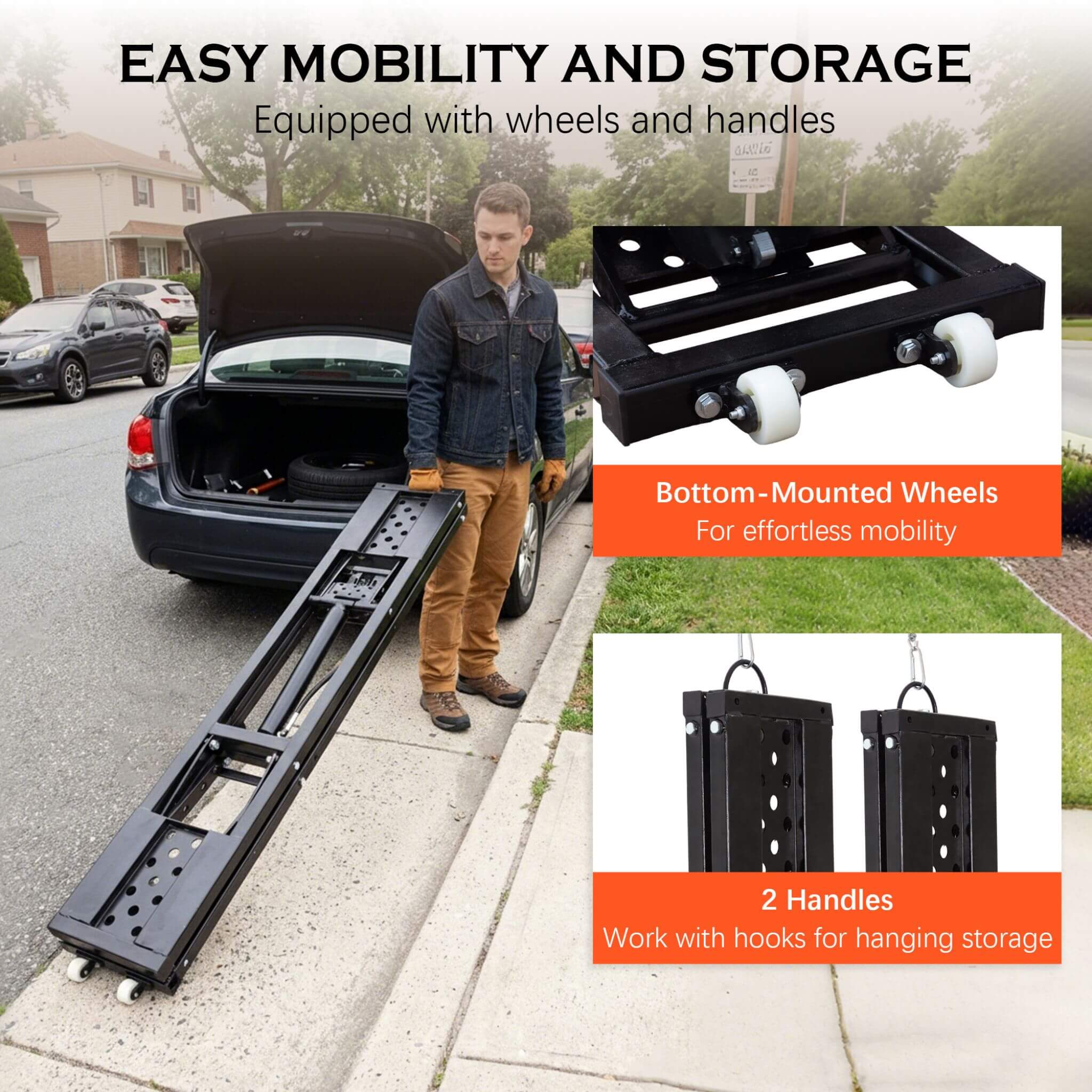Heavy-Duty Portable 7000 LBS Car Lift Jack With Locking Levels (SAK10574)