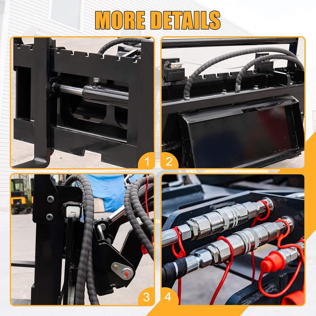 Heavy-Duty Skid Steer Pallet Fork Attachment With Lateral Shift (SAK29135)