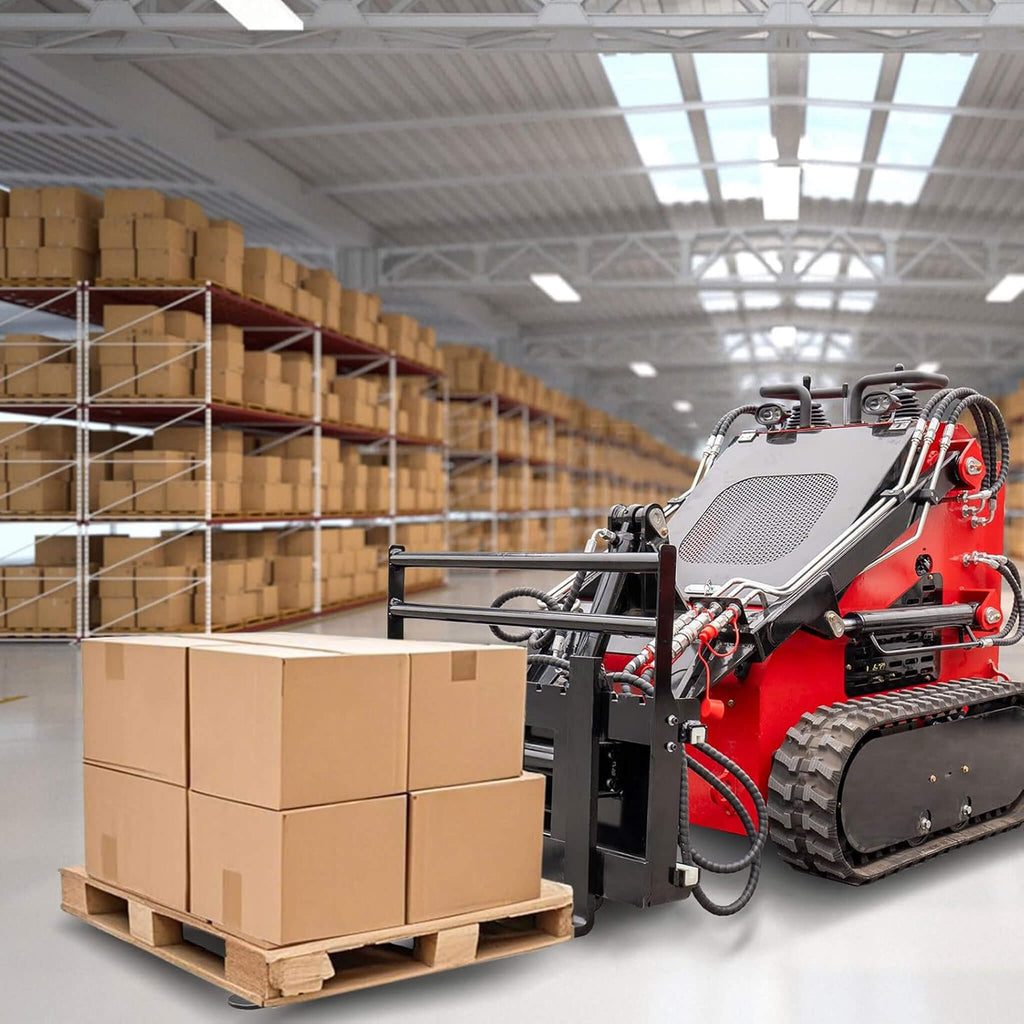 Heavy-Duty Skid Steer Pallet Fork Attachment With Lateral Shift (SAK29135)