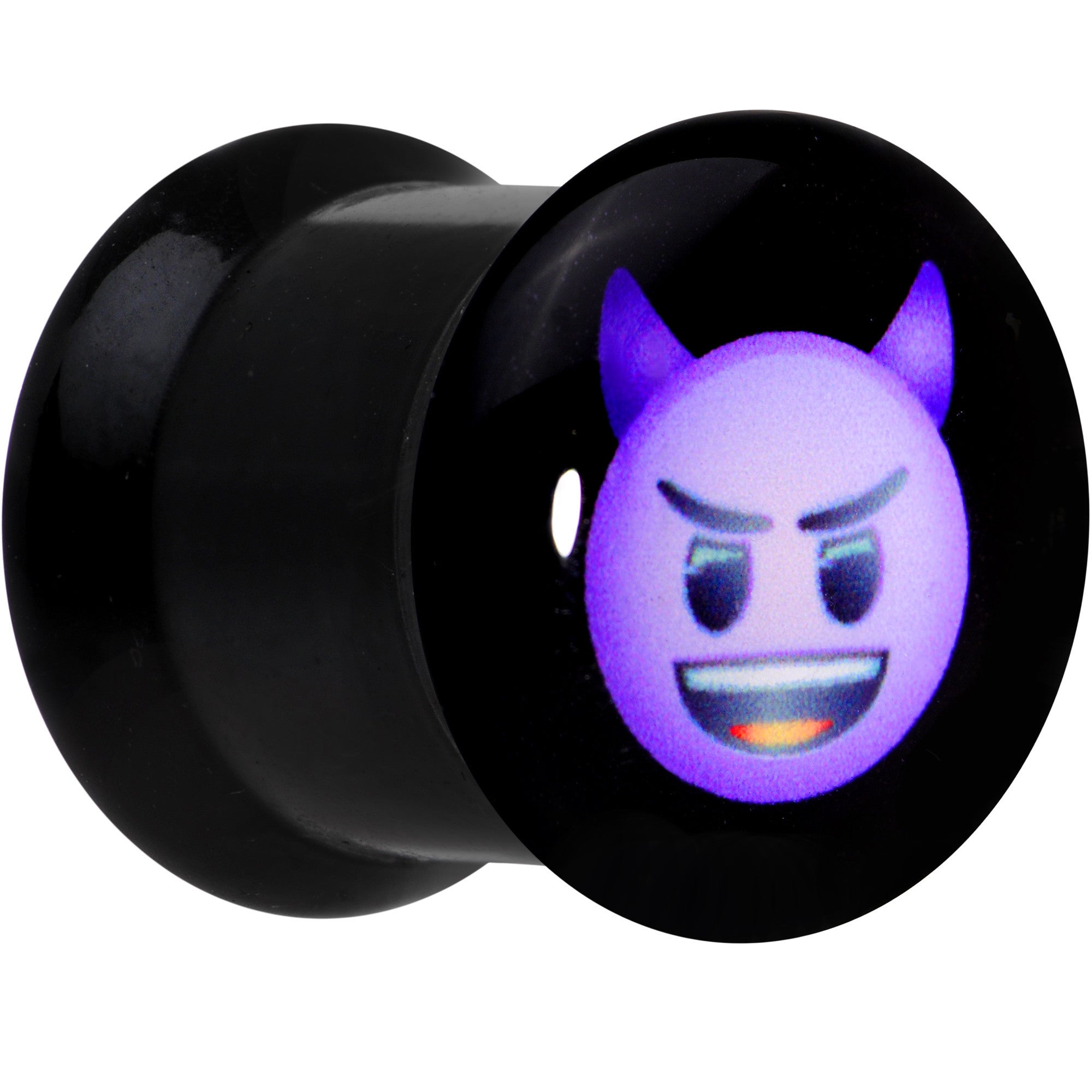 00G Licensed Purple Devil emoji Acrylic Double Flare Plug Set