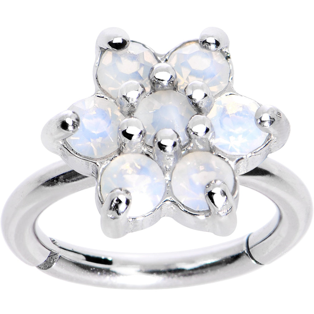 16G 5/16 Clear CZ Gem Hinged Segment Ring