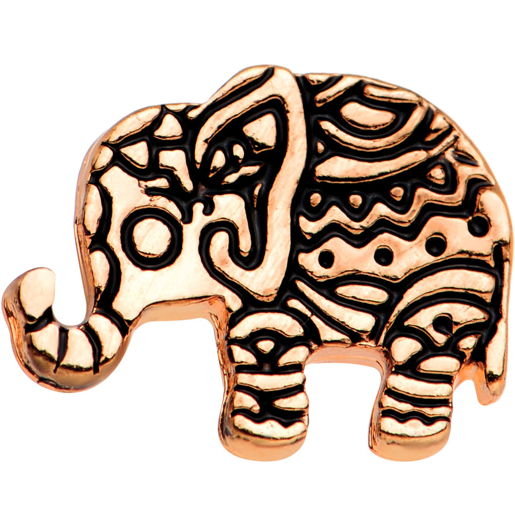 16G 1/4 Rose Gold Tone Boho Elephant Tragus Cartilage Earring