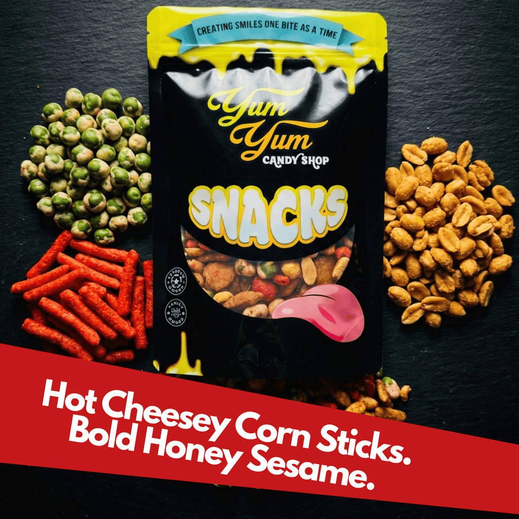 Hot Honey Snack Mix – Sweet & Spicy Pub Blend with Wasabi Peas, Chipotle Peanuts & Churrito Sticks