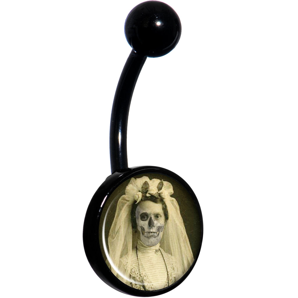 Skeleton Bride Halloween Black Belly Ring