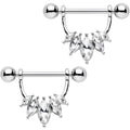 18mm Clear Gem Glamour Dangle Nipple Shield Set