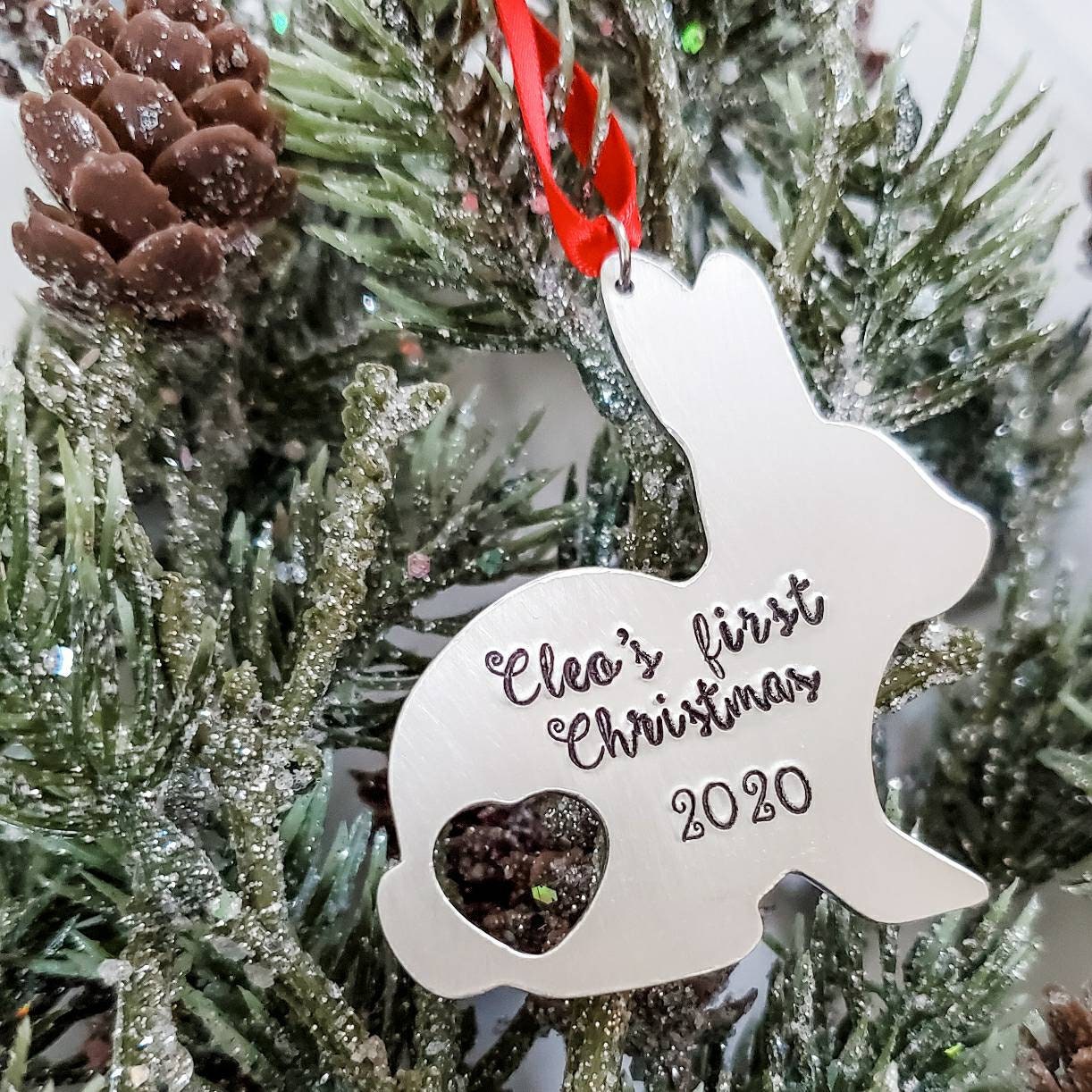 Baby's First Christmas Personalized Bunny Ornament