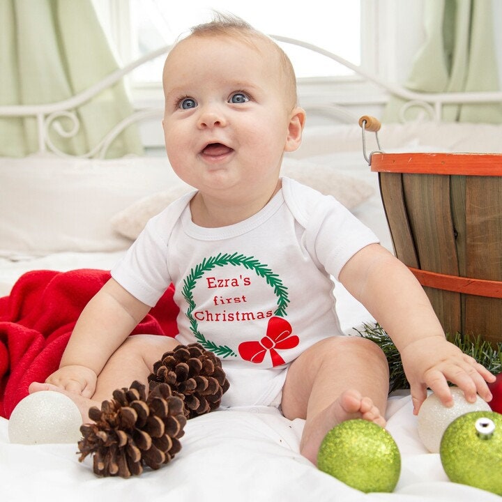 Baby's Personalized First Christmas Bodysuit