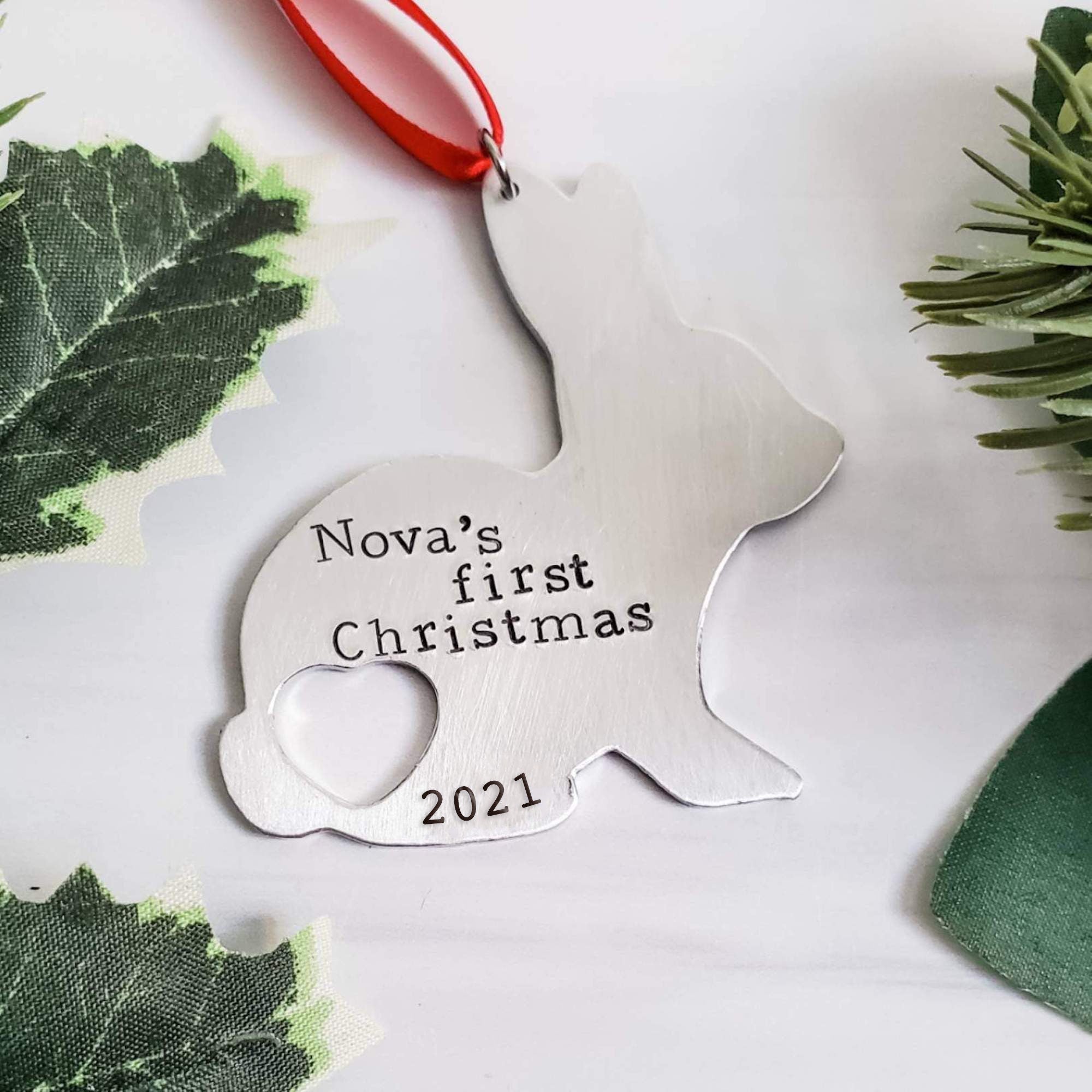 Baby's First Christmas Personalized Bunny Ornament