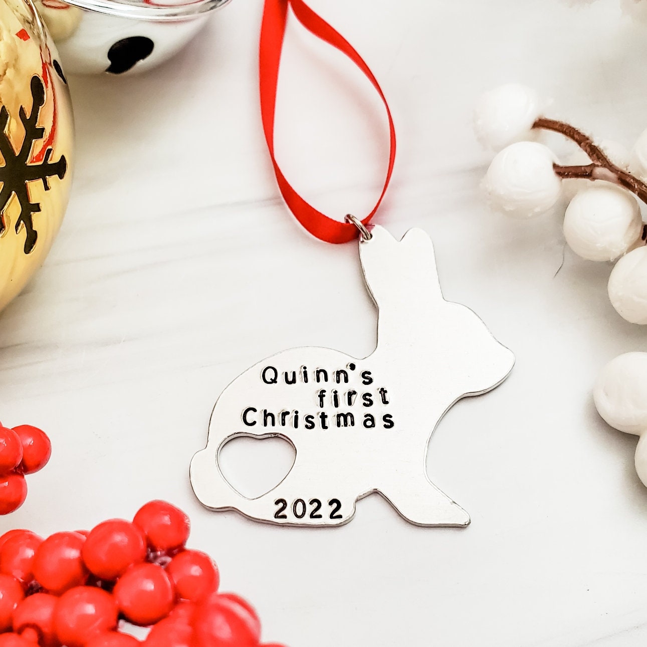 Baby's First Christmas Personalized Bunny Ornament