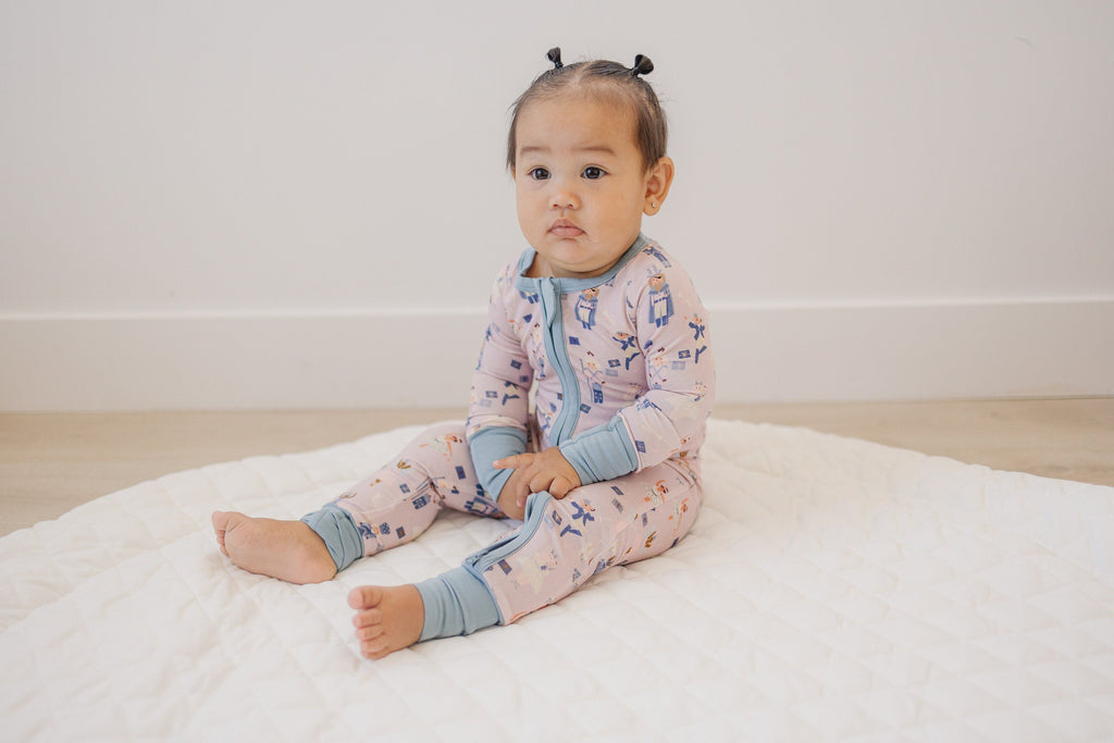 Nutcracker Print Bamboo Zippy Romper *Newborn left