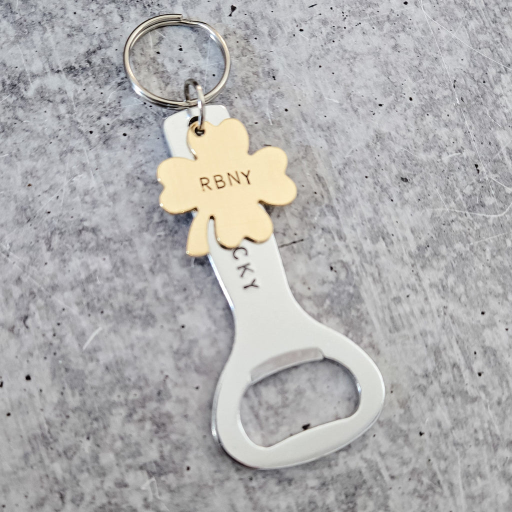 Get Lucky Personalized St. Patrick's Day Beer Bottle Opener Keychain