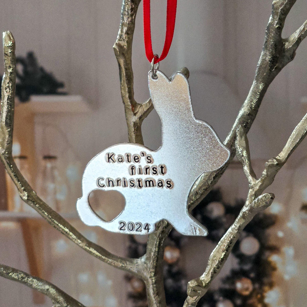 Baby's First Christmas Personalized Bunny Ornament