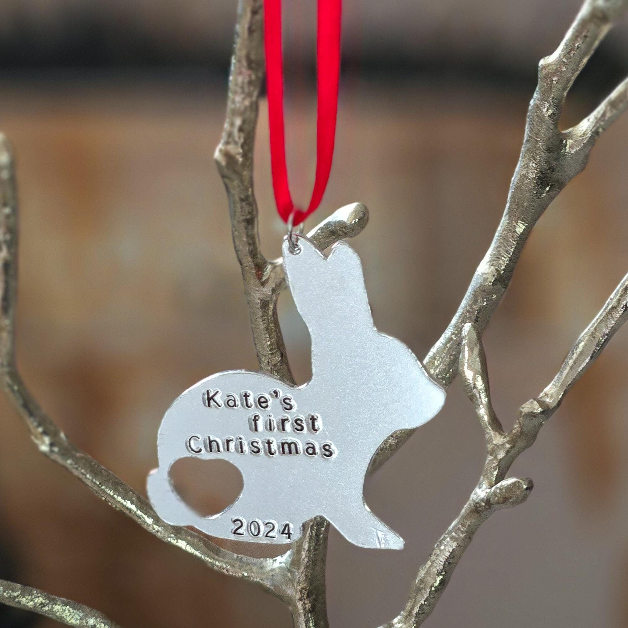 Baby's First Christmas Personalized Bunny Ornament