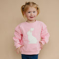 Applique Bunny Crewneck Sweatshirt - Baby Toddler Kids Girls - Easter Outfit