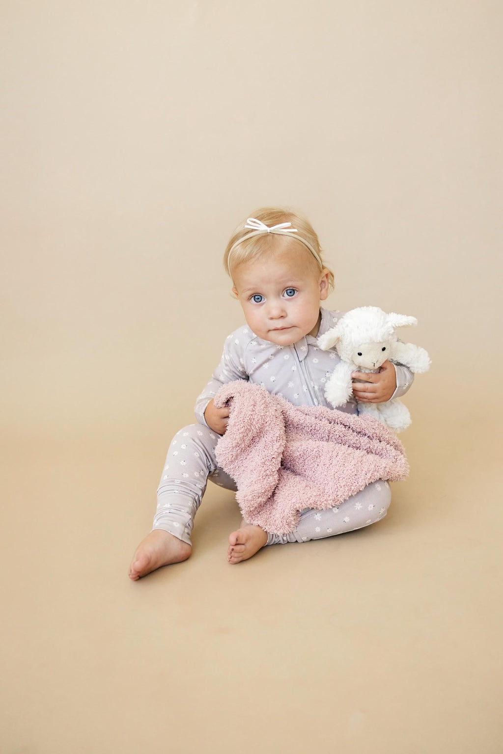 Oopsie Daisy Bamboo Zippy Romper - Bamboo Baby Pajamas - Purple Floral Flower Print Girl Newborn Baby