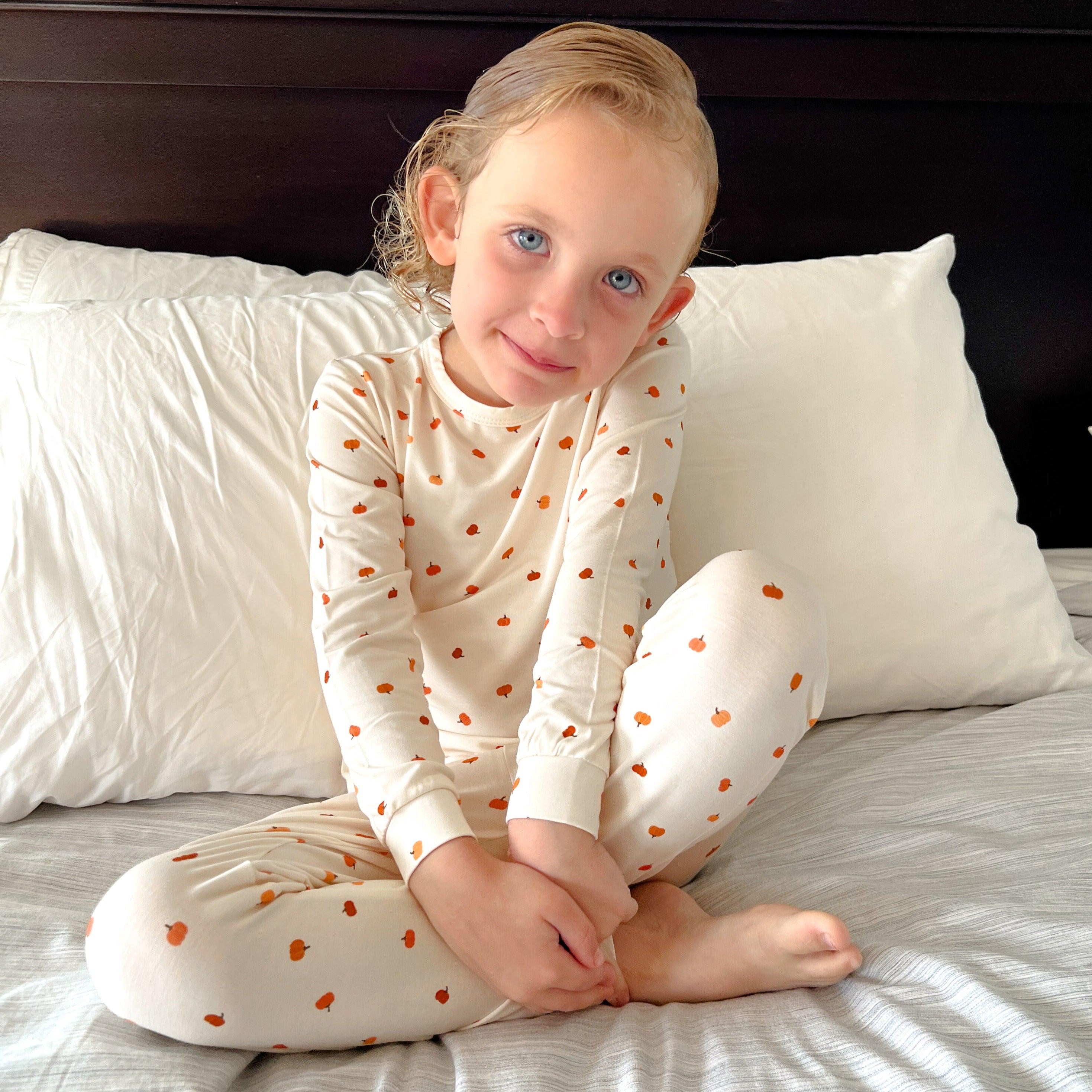 Little Pumpkin 2pc Bamboo Pajamas - Toddler and Kids Fall PJs