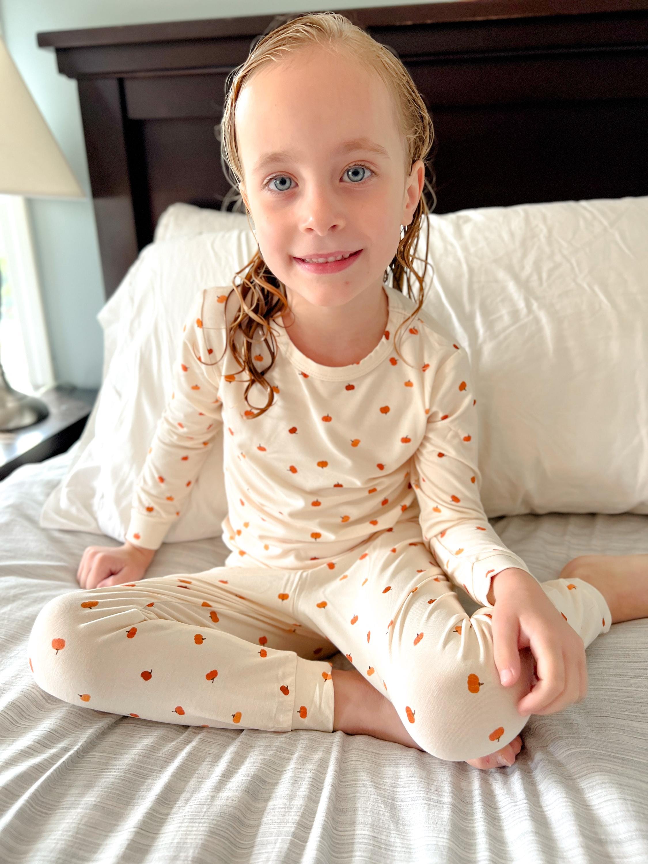 Little Pumpkin 2pc Bamboo Pajamas - Toddler and Kids Fall PJs