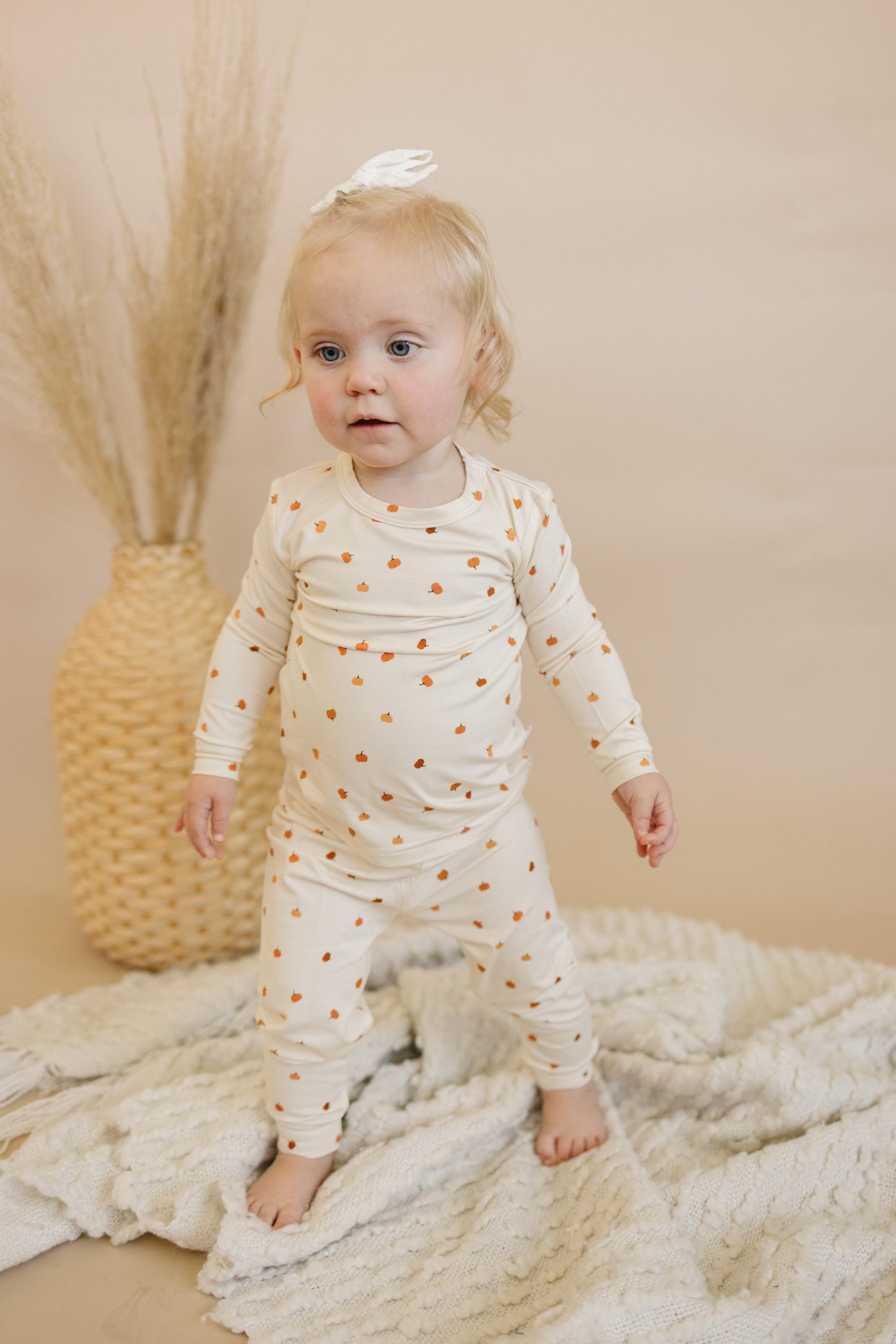 Little Pumpkin 2pc Bamboo Pajamas - Toddler and Kids Fall PJs