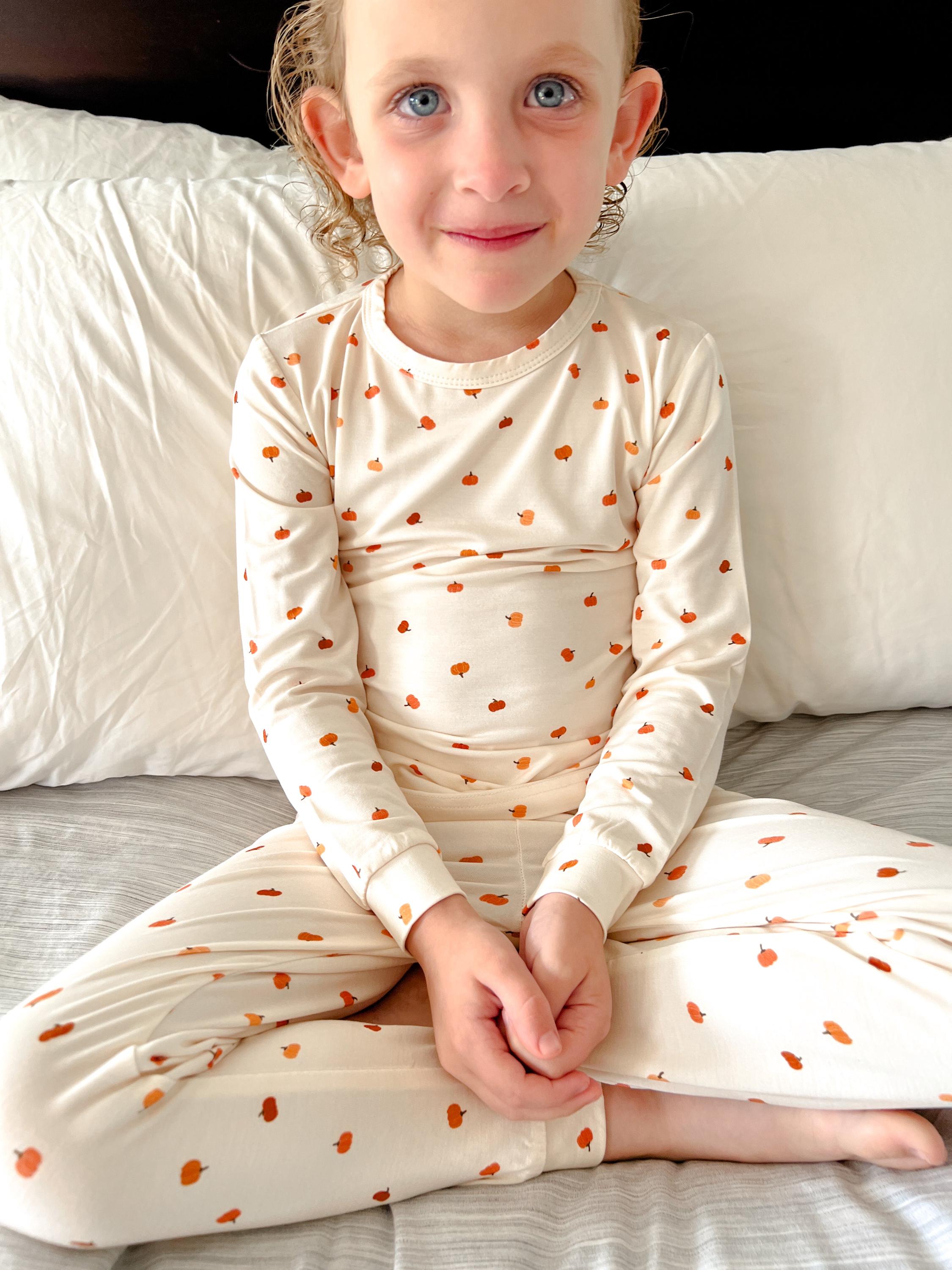 Little Pumpkin 2pc Bamboo Pajamas - Toddler and Kids Fall PJs