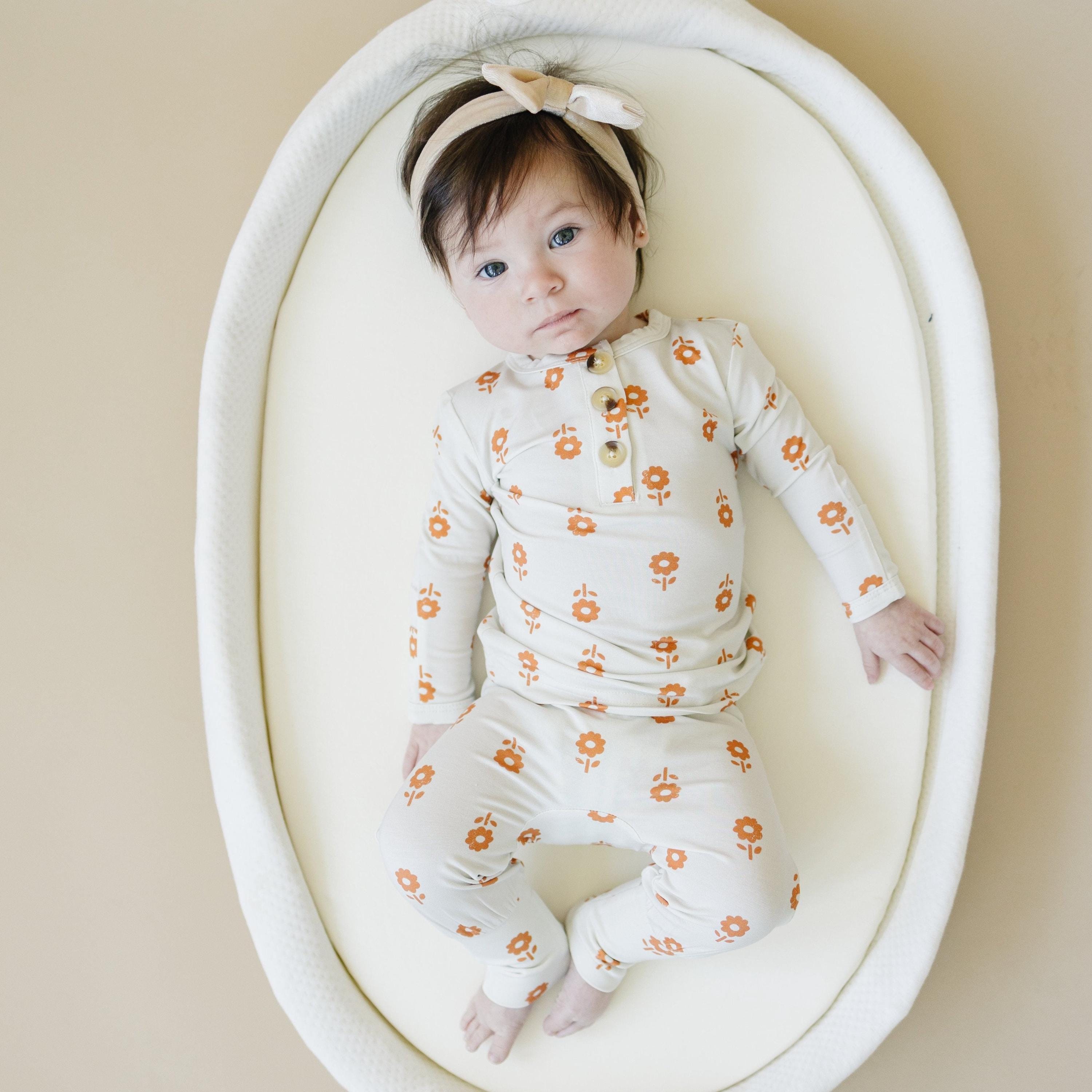 Pumpkin Posie Bamboo Pajamas: Fall Baby & Toddler PJs