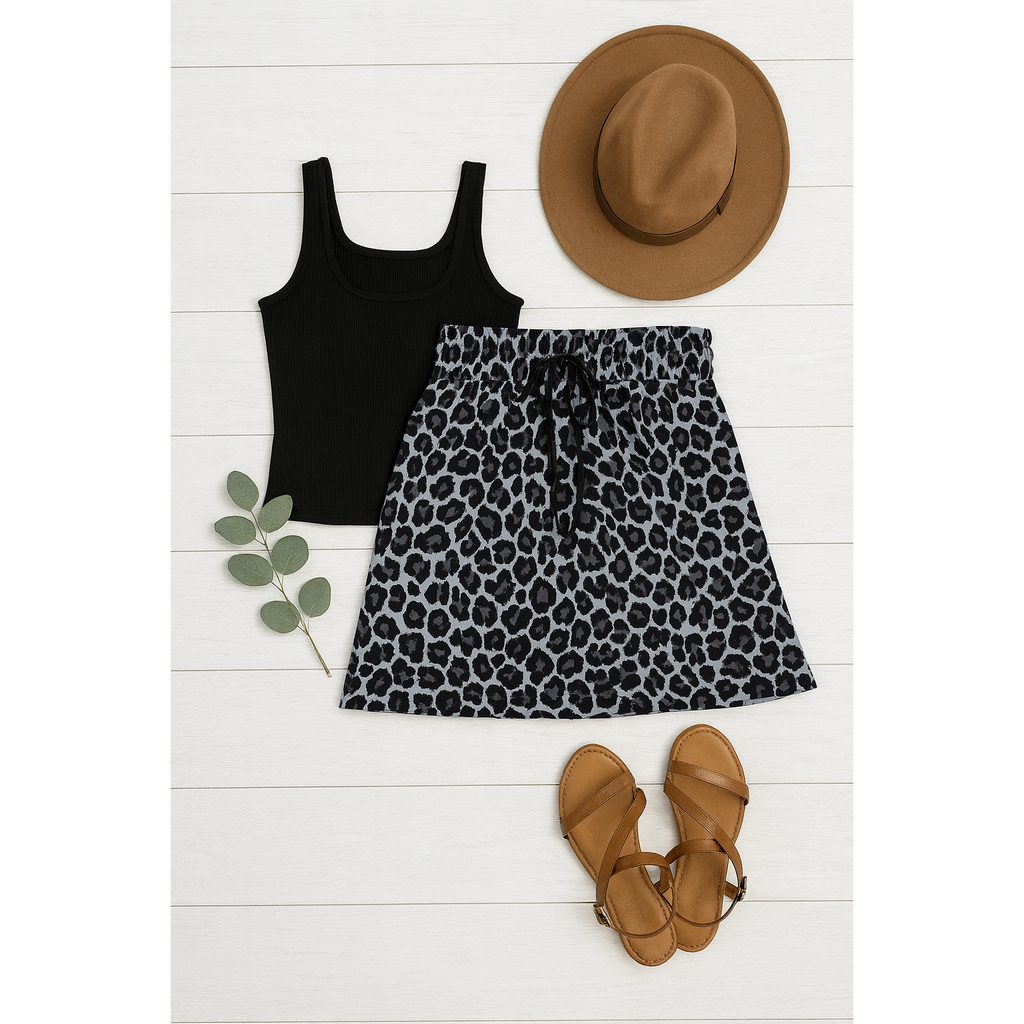 Stella -  Snow Leopard Jogger Skirt