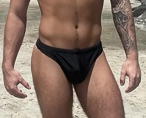 CTS BLACK CROWN THONG