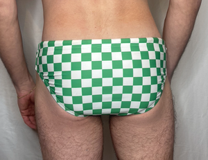 CTS GREEN & WHITE CHECKER SWIM BRIEF