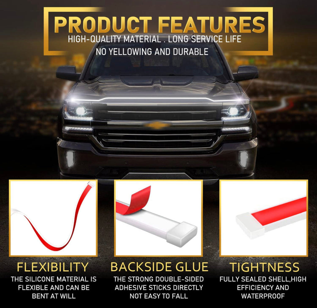 Hood Led Light Single Color White Flexible Waterproof