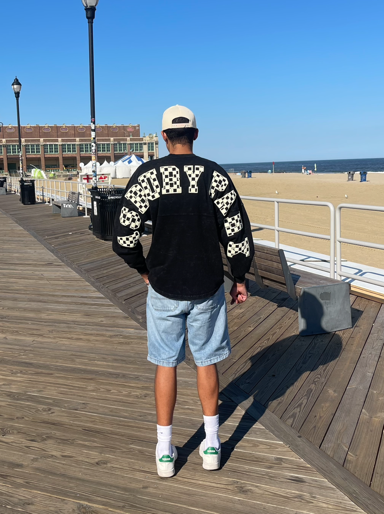 CTS X ASBURY PARK CHECKER BLACK STONE WASH LONG SLEEVE