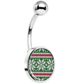 Green Red Christmas Sweater Belly Ring