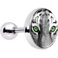 16G 1/4 Black White Tiger Eyes Tragus Cartilage Earring