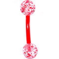 16G 5/16 Red Glitter Burst Curved Eyebrow Ring