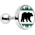 16G 1/4 Winter Polar Bear in Woods Tragus Cartilage Earring
