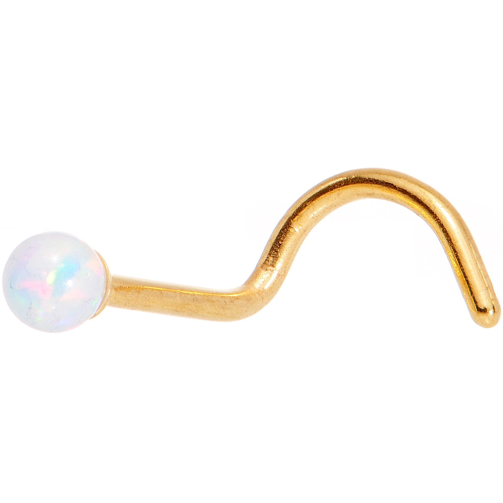 White 2.5mm Synthetic Opal Ball Anodized Left Nose Screw 4 Pack Set